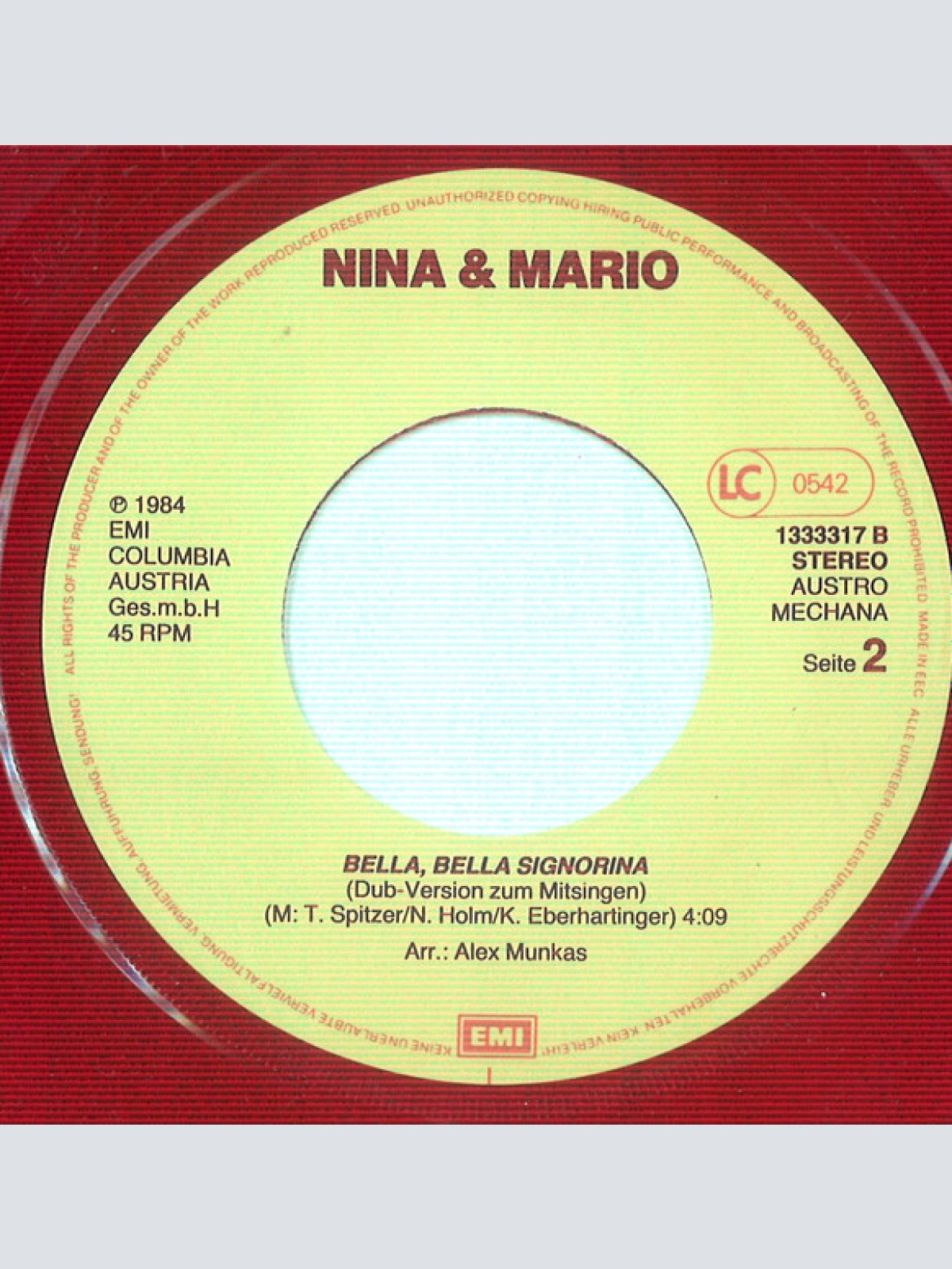 Vinyl / Nina* E Mario* - Bella, Bella Signorina