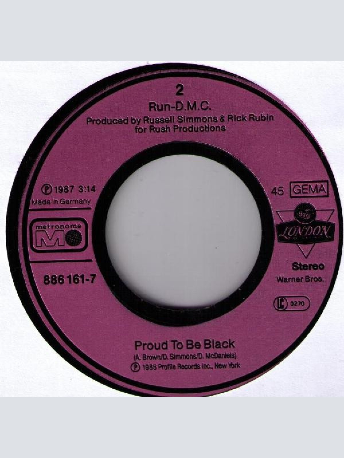 Vinyl / Run-D.M.C.* - It's Tricky (Remix) B/W Proud To Be Black