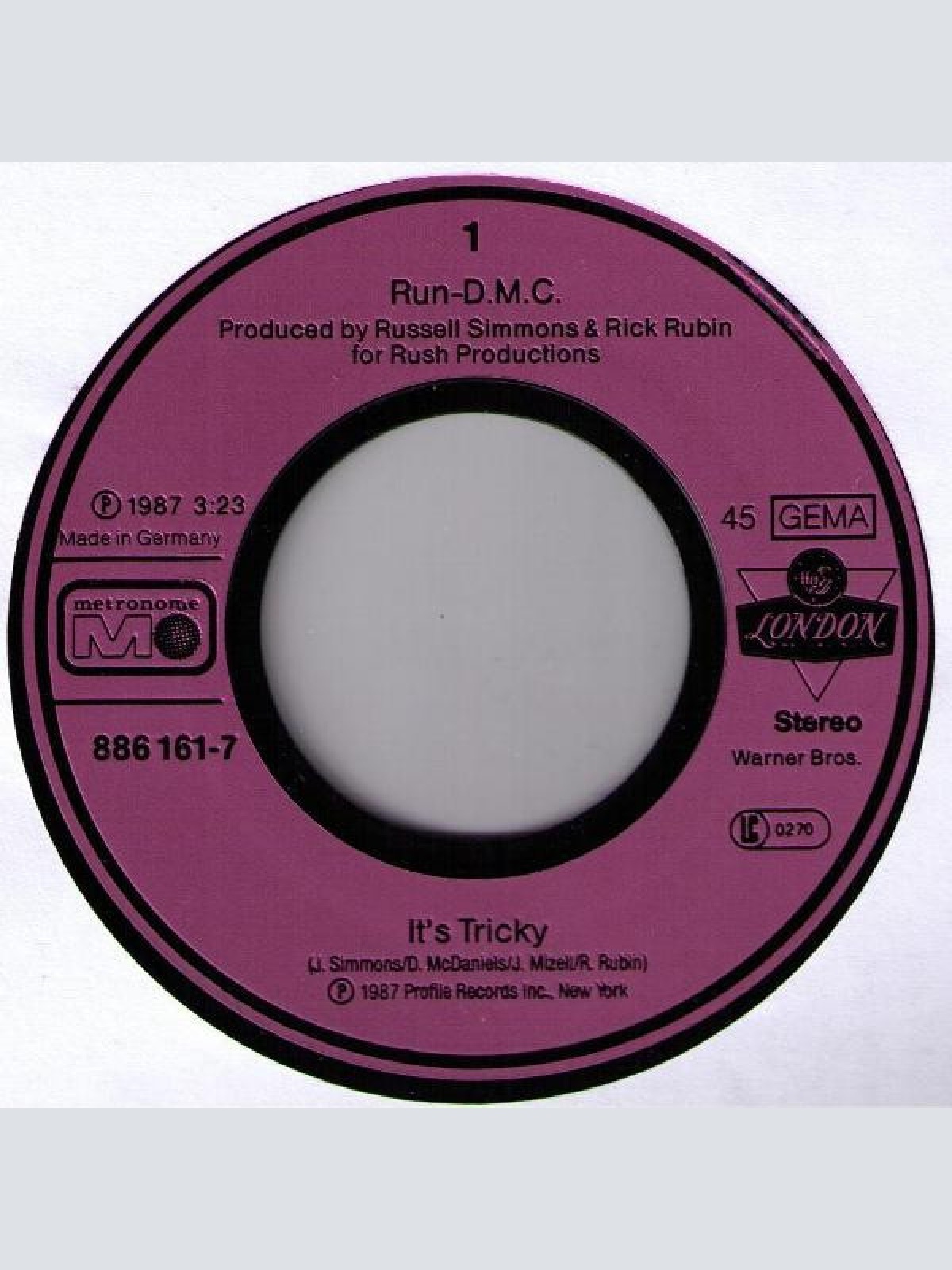 Vinyl / Run-D.M.C.* - It's Tricky (Remix) B/W Proud To Be Black