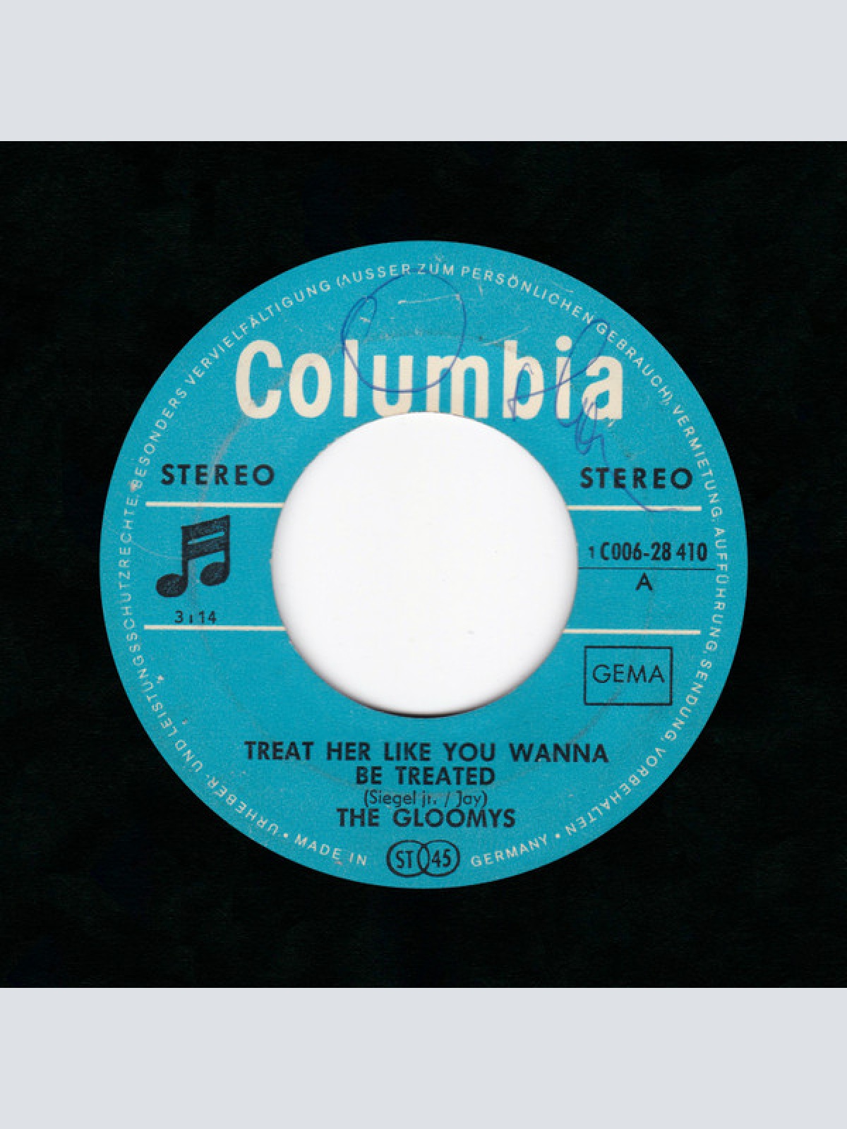 Vinyl / The Gloomys - Treat Her Like You Wanna Be Treated