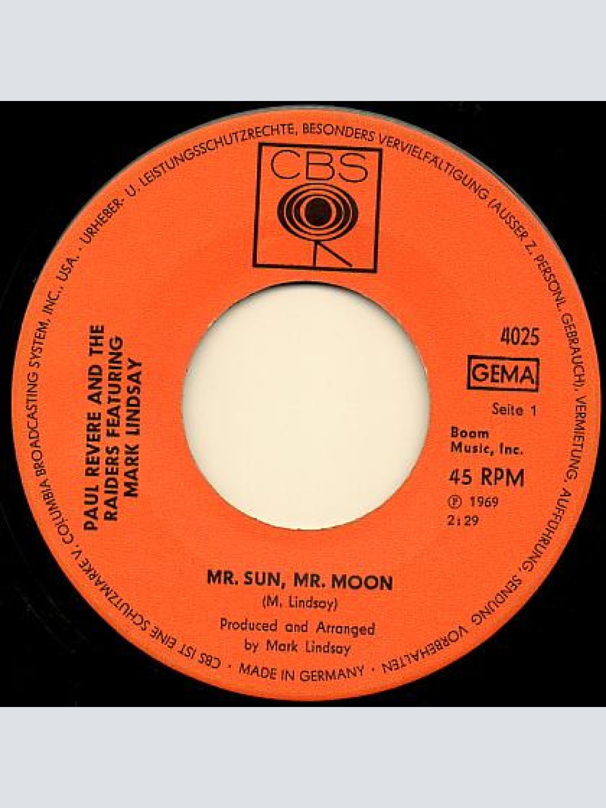 Vinyl / Paul Revere & The Raiders Featuring Mark Lindsay - Mr. Sun, Mr. Moon / Without You