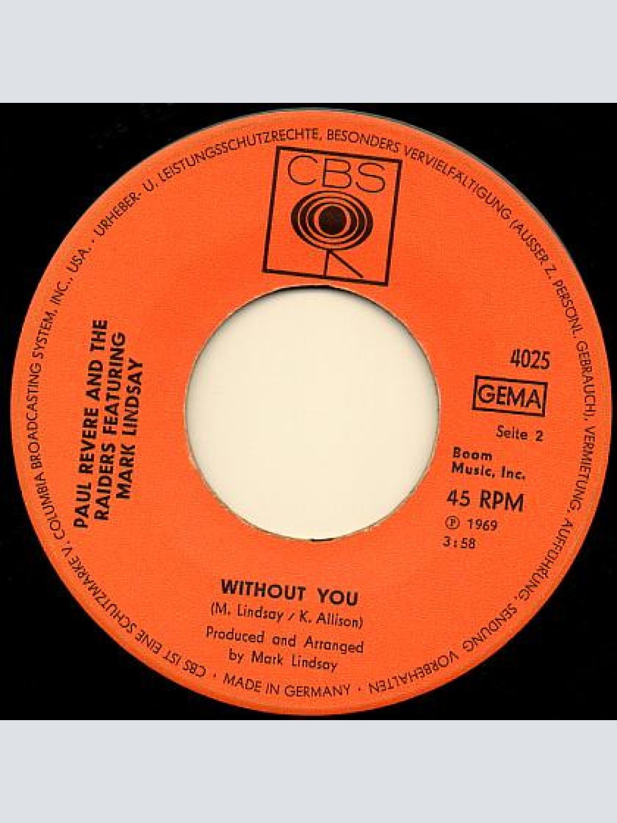 Vinyl / Paul Revere & The Raiders Featuring Mark Lindsay - Mr. Sun, Mr. Moon / Without You