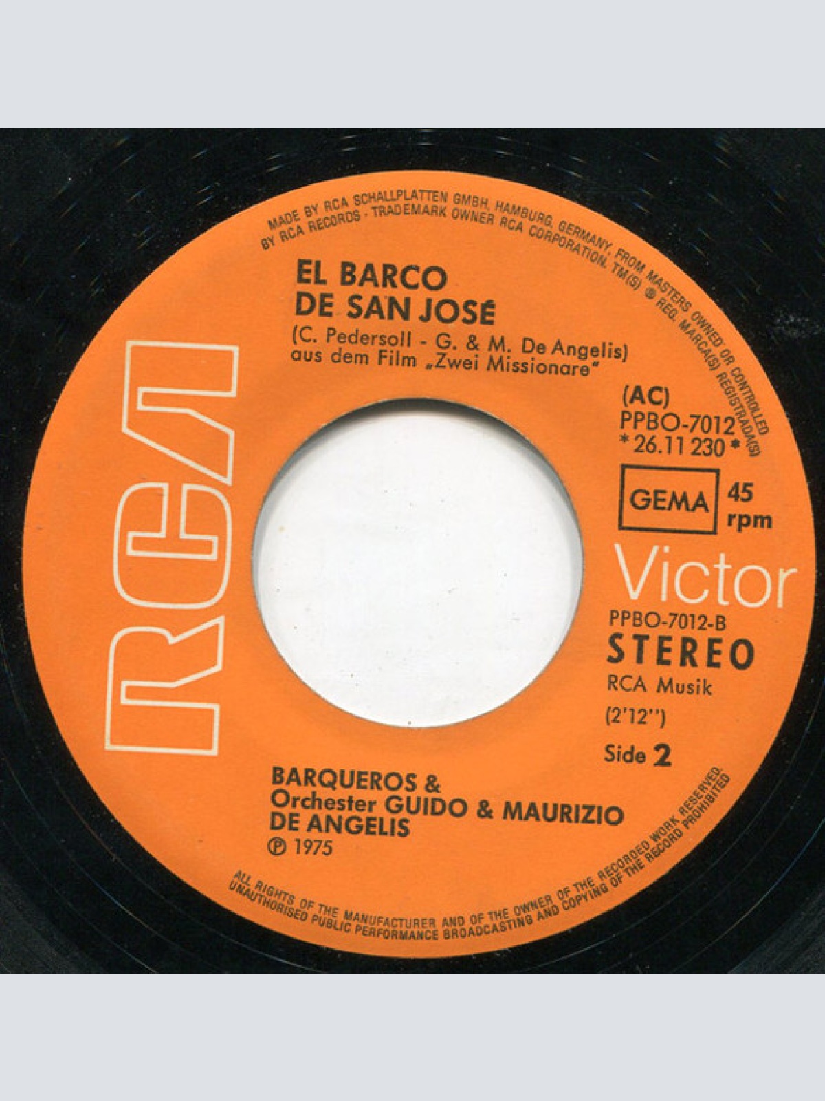 Vinyl / Orchester Guido & Maurizio De Angelis* & Chor Barqueros* - Mañana