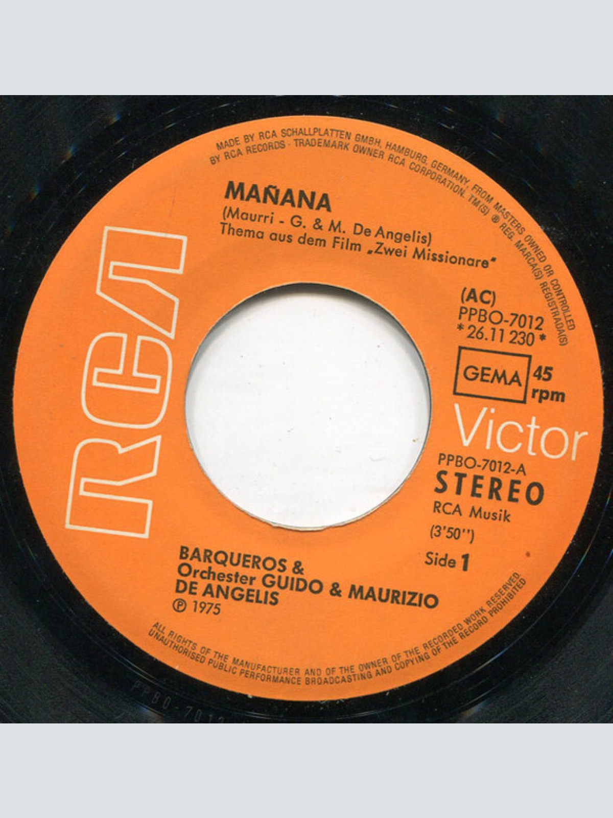 Vinyl / Orchester Guido & Maurizio De Angelis* & Chor Barqueros* - Mañana