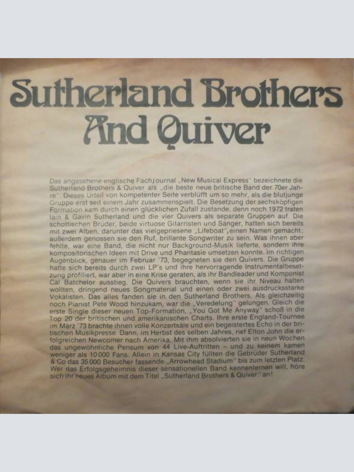 Vinyl / Sutherland Brothers And Quiver - Dream Kid / Don't Mess Up