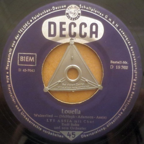 Vinyl / Lys Assia - Louella / Giorgio (Ein Weekend Mit Dir In Ascona Am Lago Maggiore)