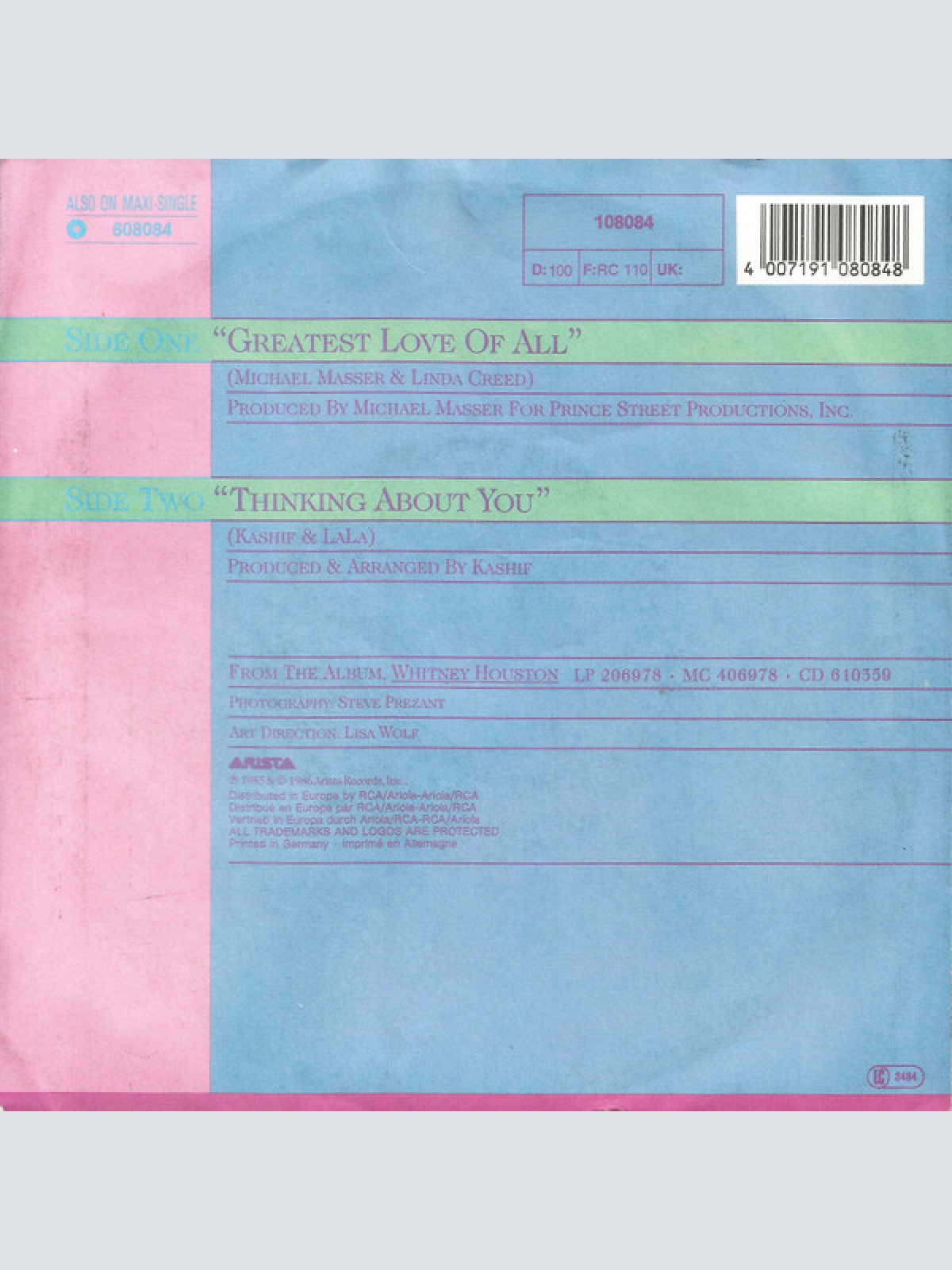 Vinyl / Whitney Houston - Greatest Love Of All