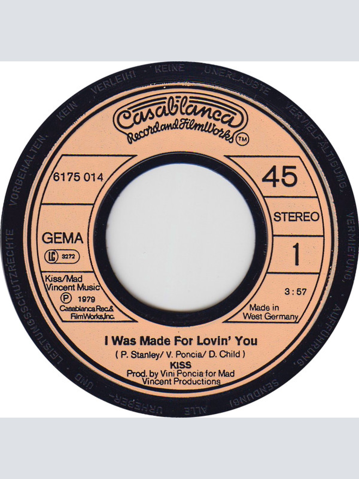 Vinyl / Kiss - I Was Made For Loving You