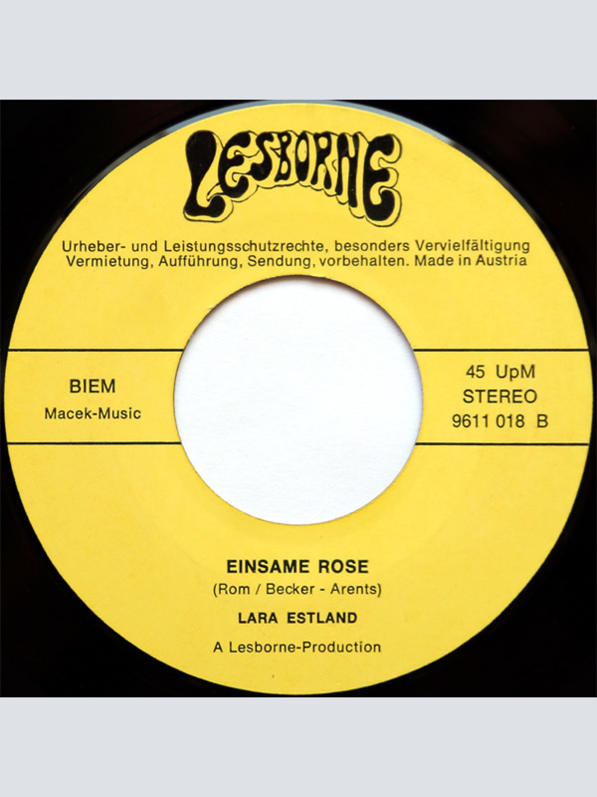 Vinyl / Lara Estland - C'Est La Vie, Mon Ami / Einsame Rose