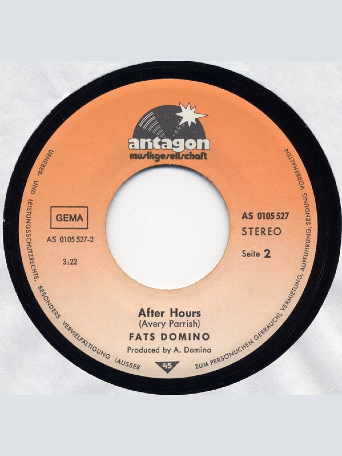 Vinyl / Fats Domino - Sleeping On The Job / After Hours