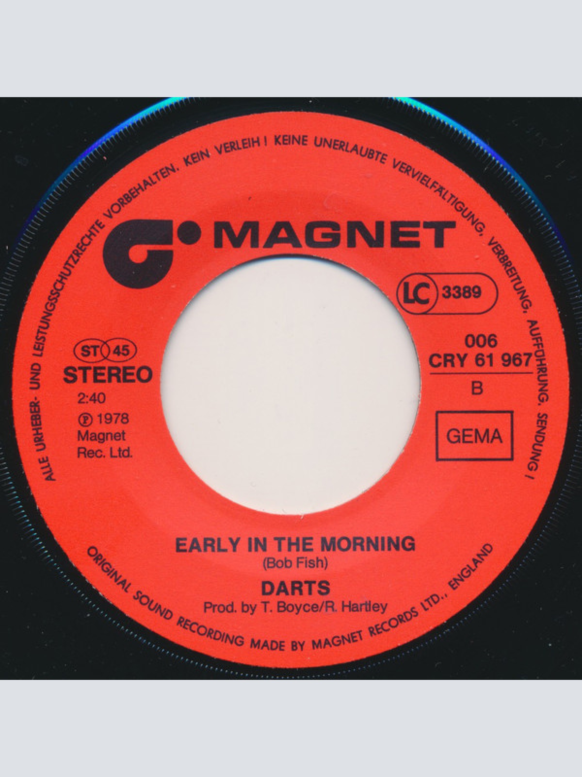 Vinyl / Darts - Don't Let It Fade Away