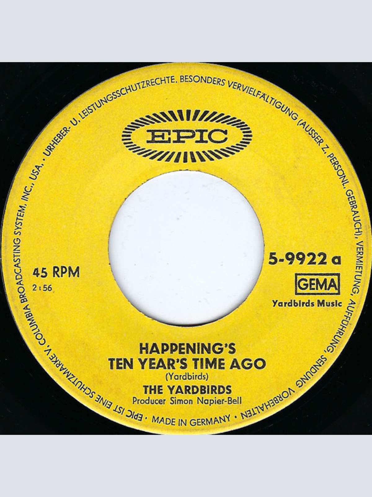 Vinyl / The Yardbirds - Happening's Ten Years Time Ago
