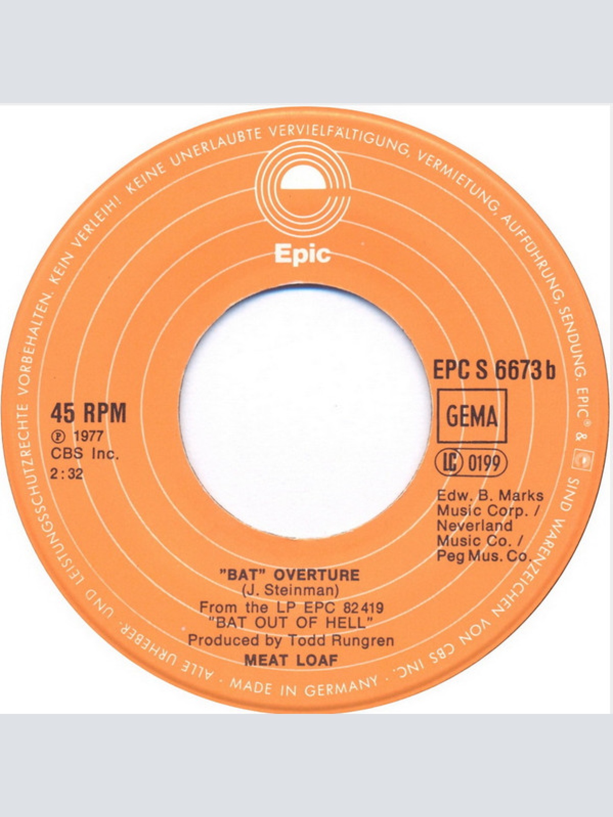 Vinyl / Meat Loaf - Paradise By The Dashboard Light