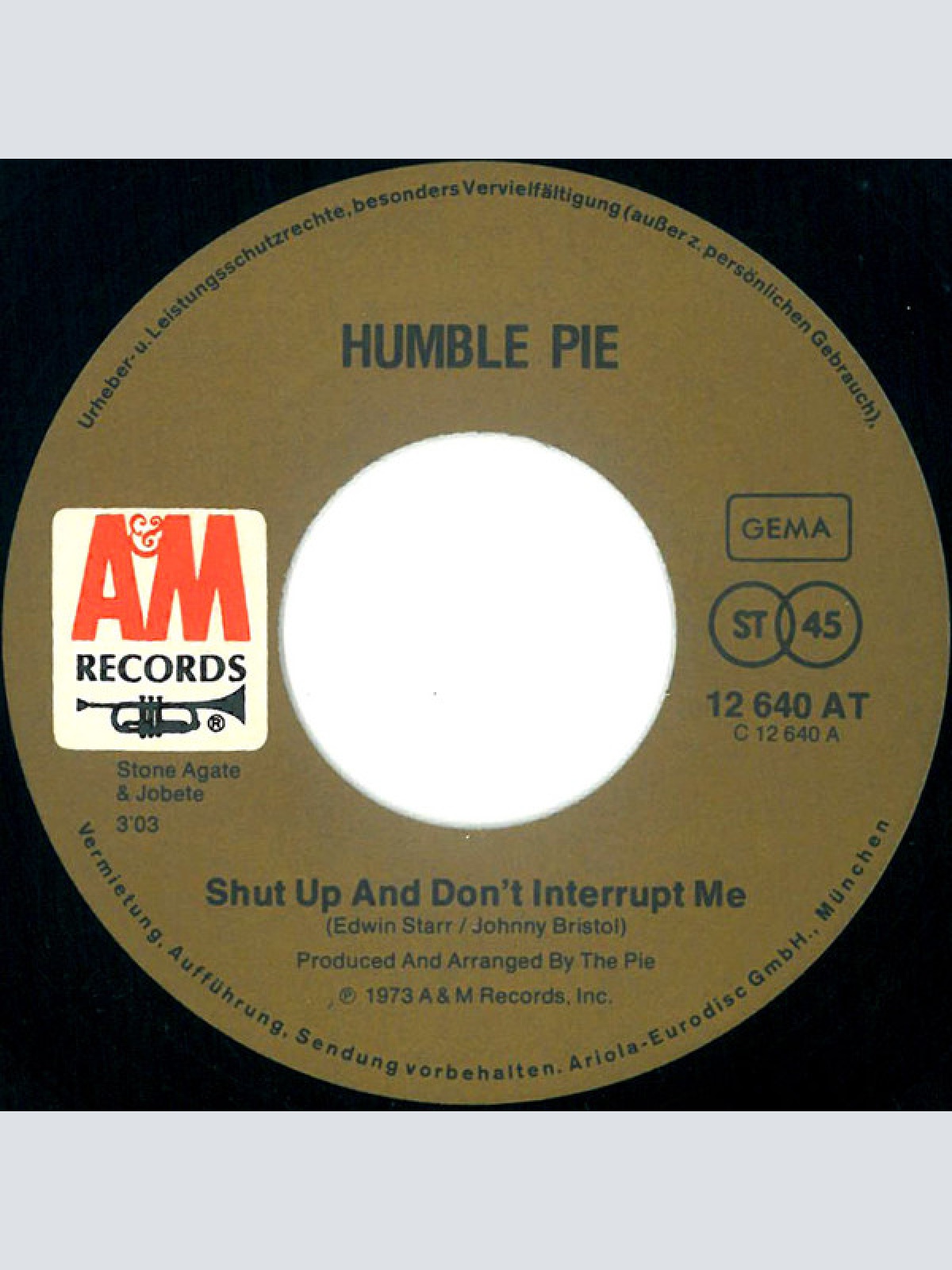 Vinyl / Humble Pie - Shut Up And Don't Interrupt Me