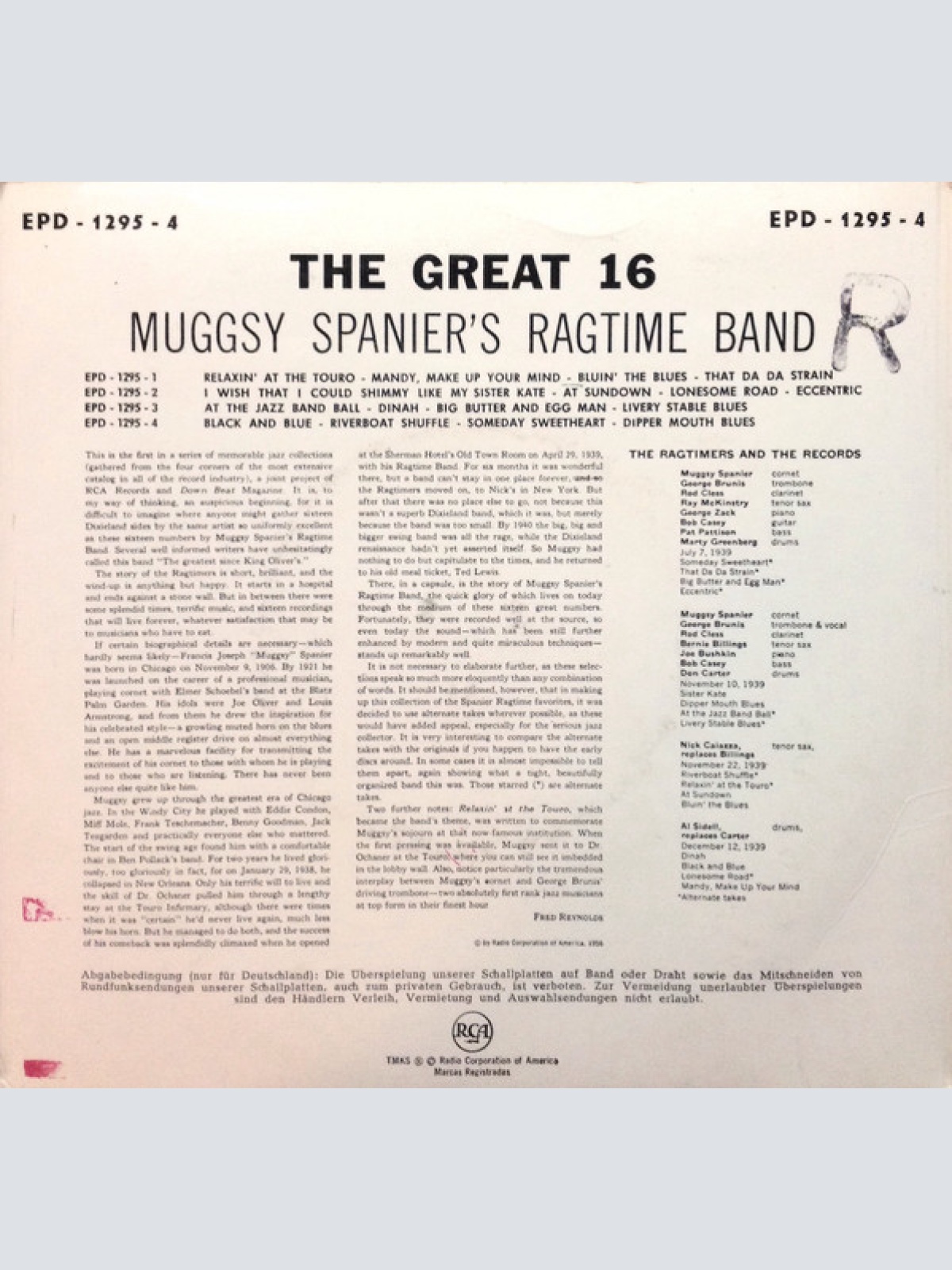 Vinyl / Muggsy Spanier's Ragtime Band - The Great 16! Part 4