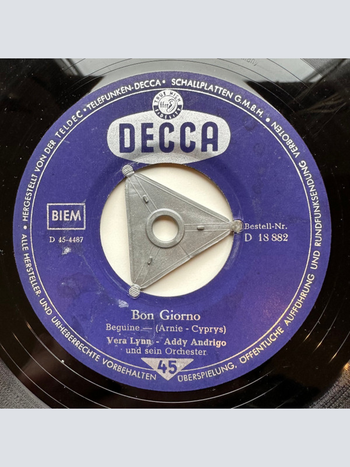 Vinyl / Vera Lynn, Addy Andrigo Und Sein Orchester - Bon Giorno / Sweetheart, My Darling, My Dear