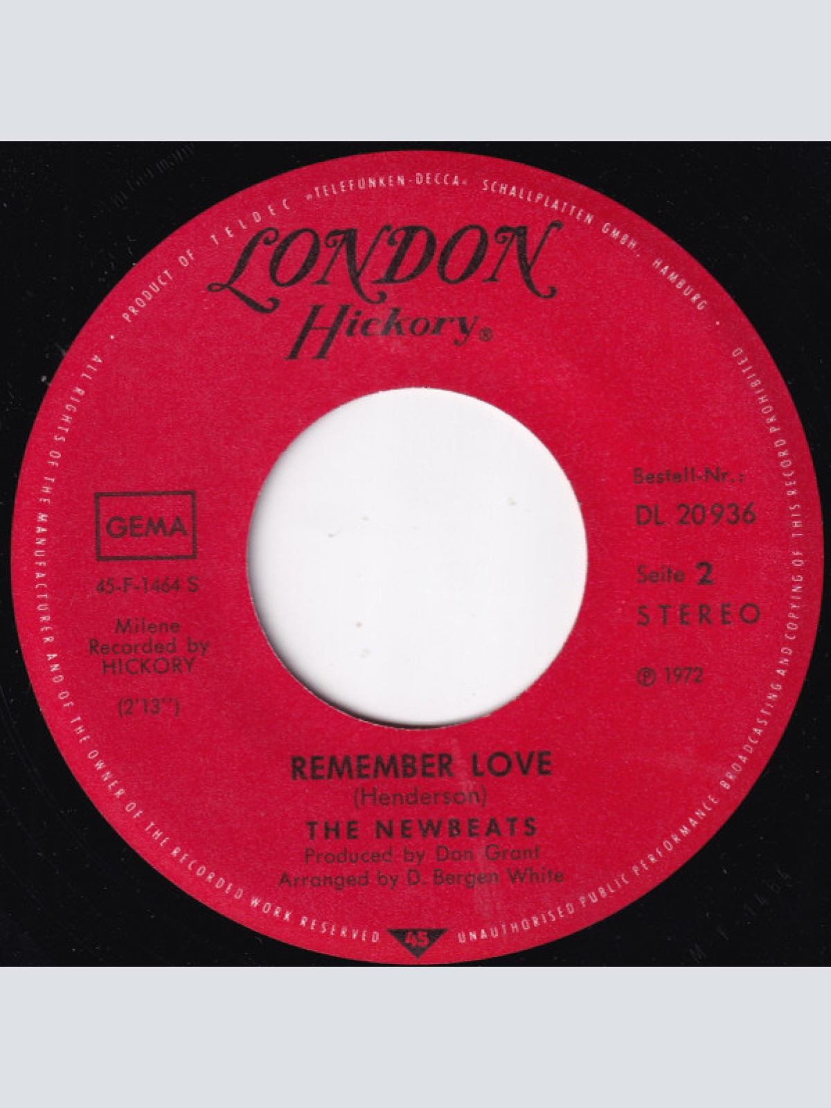 Vinyl / The Newbeats - Oh, Pretty Woman / Remember Love