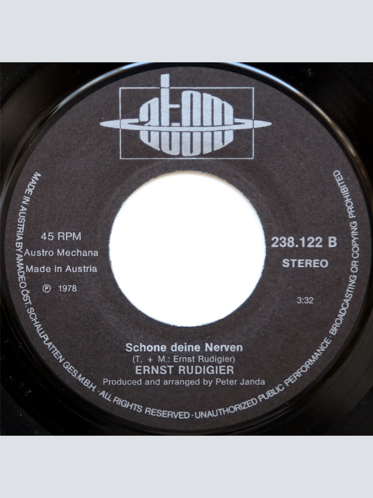 Vinyl / Ernst Rudigier - Niemand Darf Von Unserer Liebe Wissen