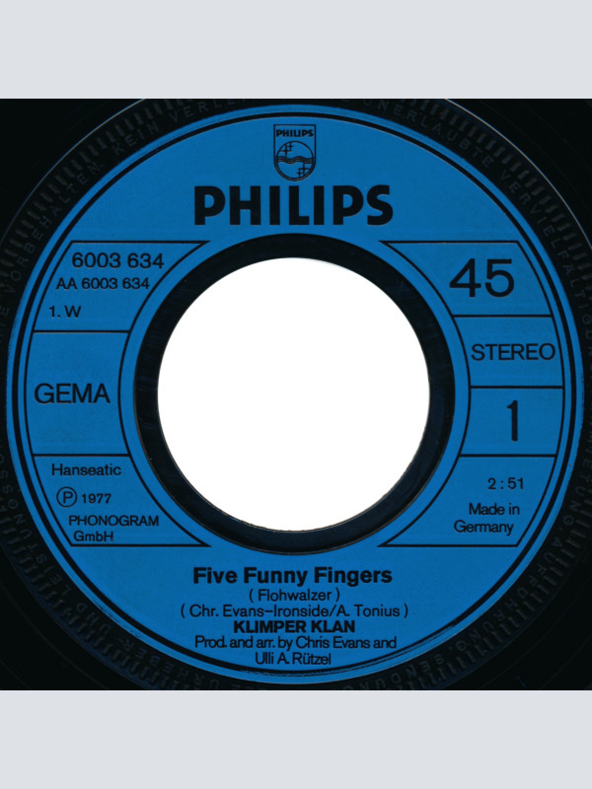 Vinyl / Klimper Klan - Five Funny Fingers (Flohwalzer)