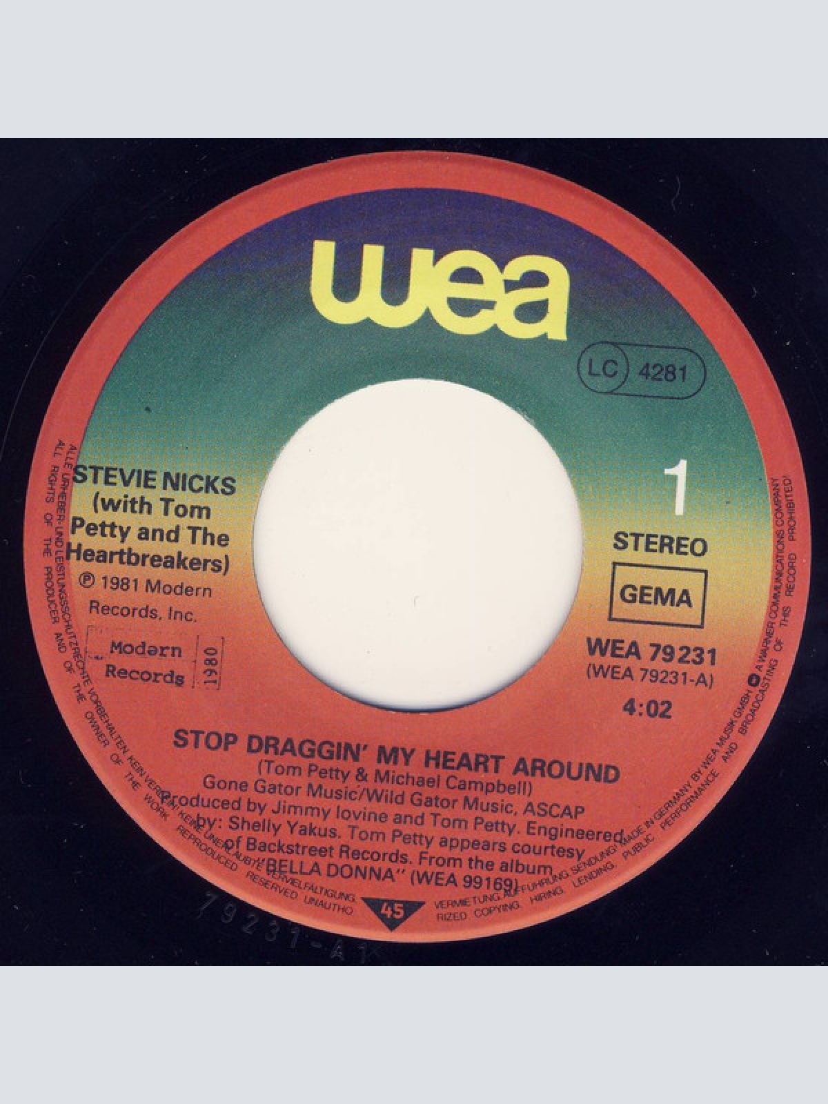 Vinyl / Stevie Nicks With Tom Petty And The Heartbreakers - Stop Draggin' My Heart Around