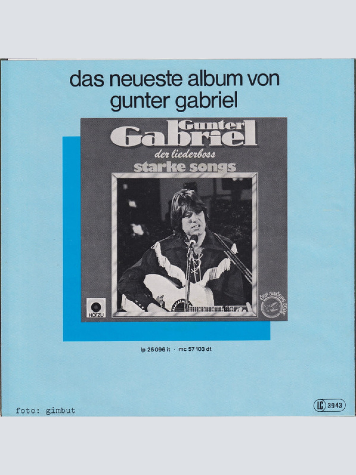 Vinyl / Gunter Gabriel - Ich Schlaf' Nicht Gern Allein Ein / Ein Stückchen Pro Tag