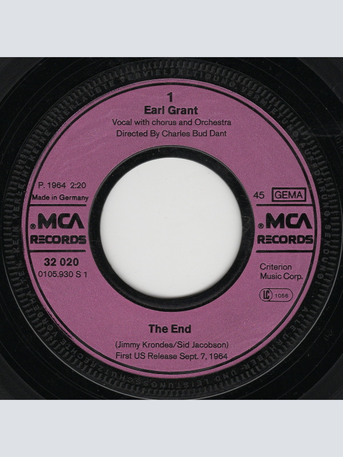 Vinyl / Earl Grant - The End