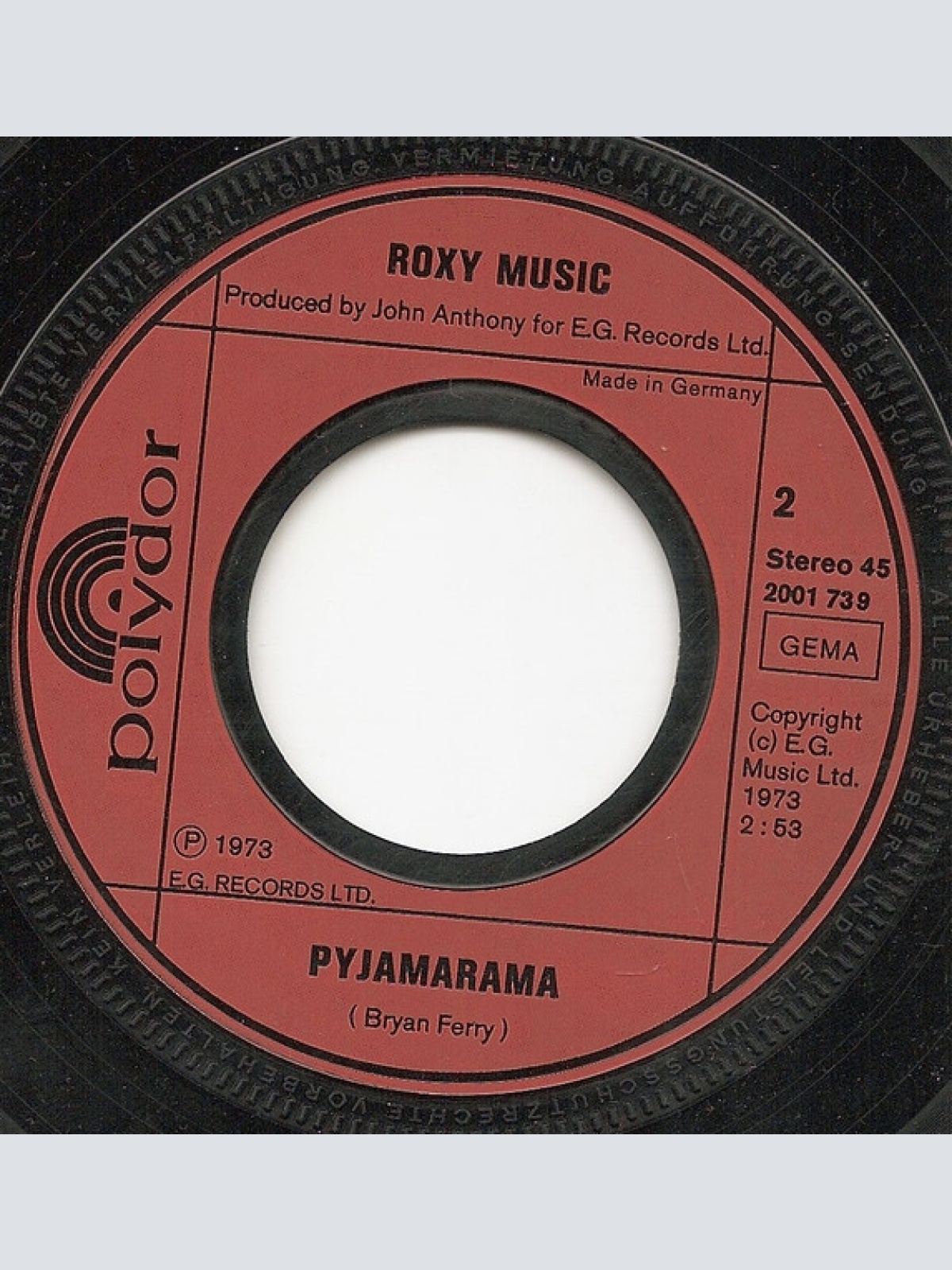 Vinyl / Roxy Music - Virginia Plain