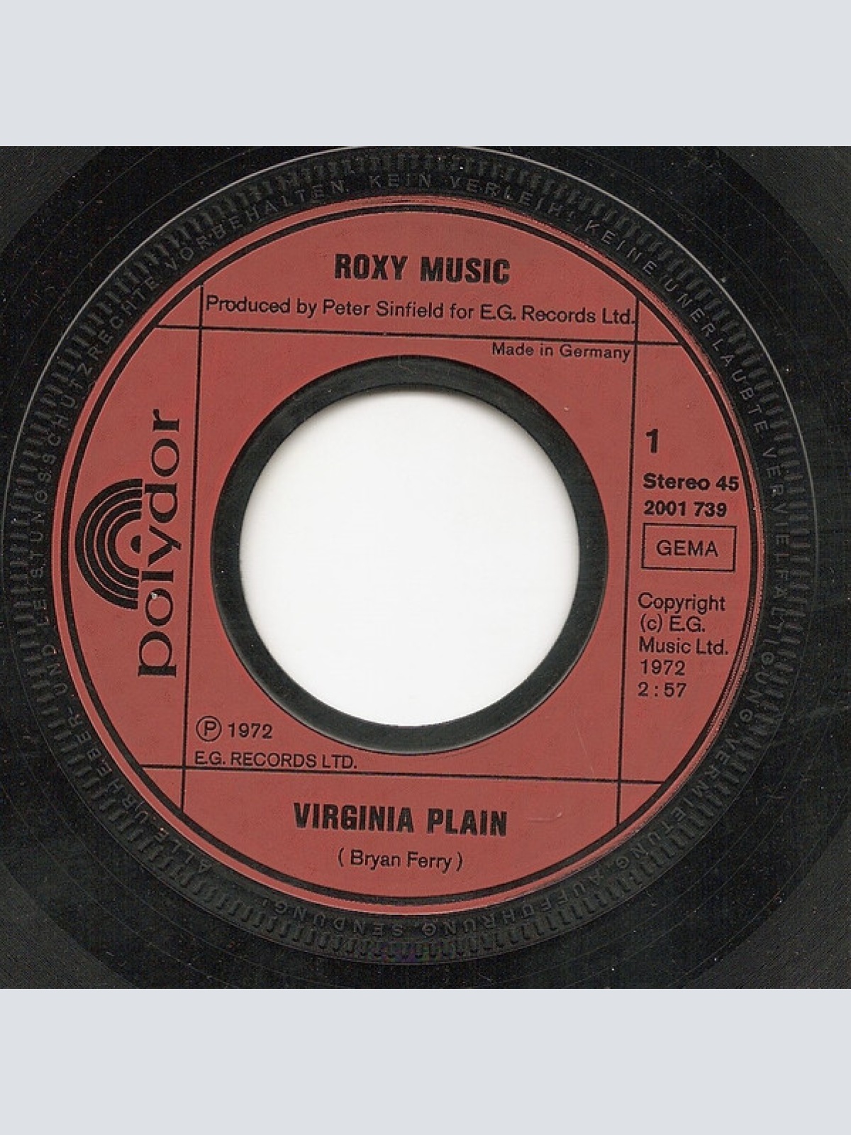 Vinyl / Roxy Music - Virginia Plain