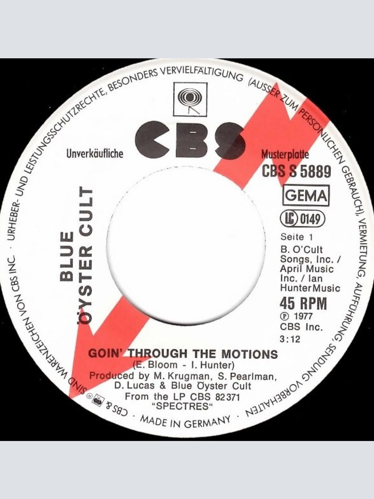 Vinyl / Blue Öyster Cult - Goin' Through The Motions