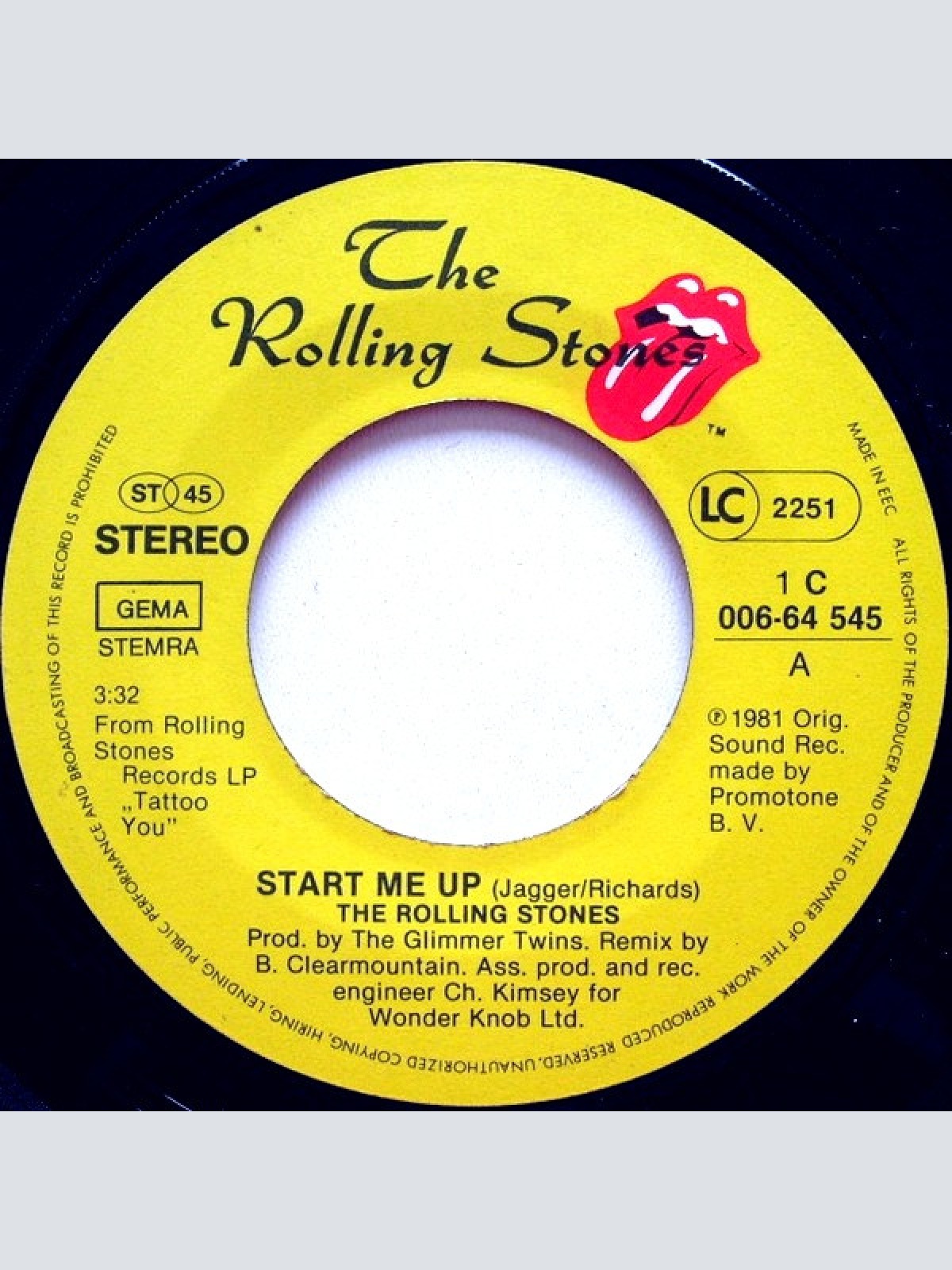 Vinyl / Rolling Stones* - Start Me Up