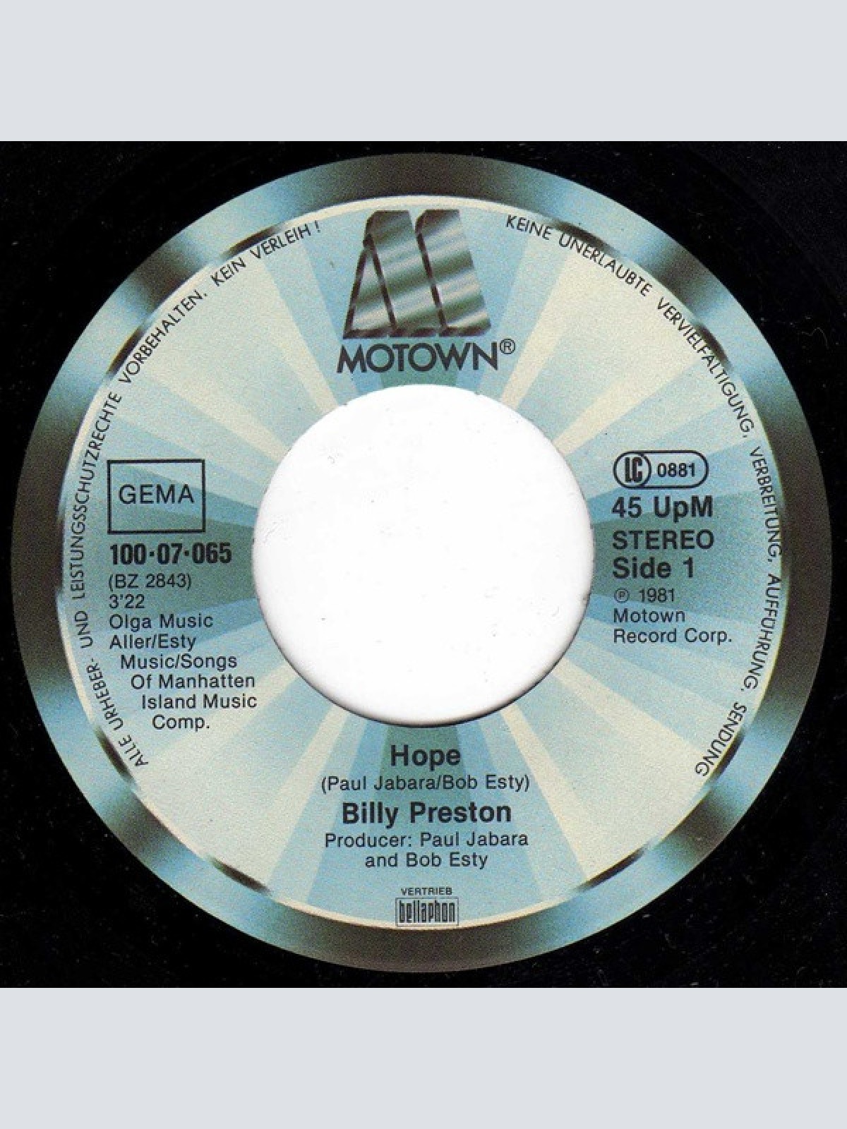 Vinyl / Billy Preston - Hope
