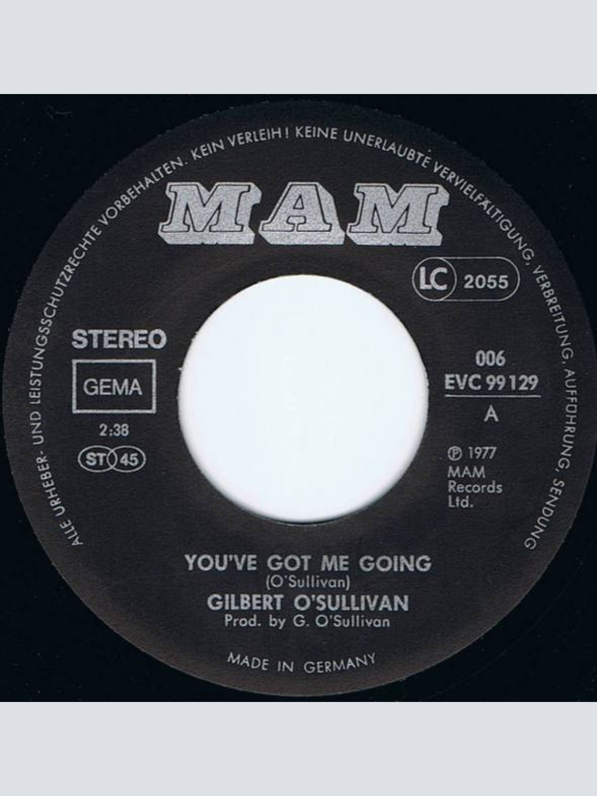 Vinyl / Gilbert O'Sullivan - You've Got Me Going / My Love And I