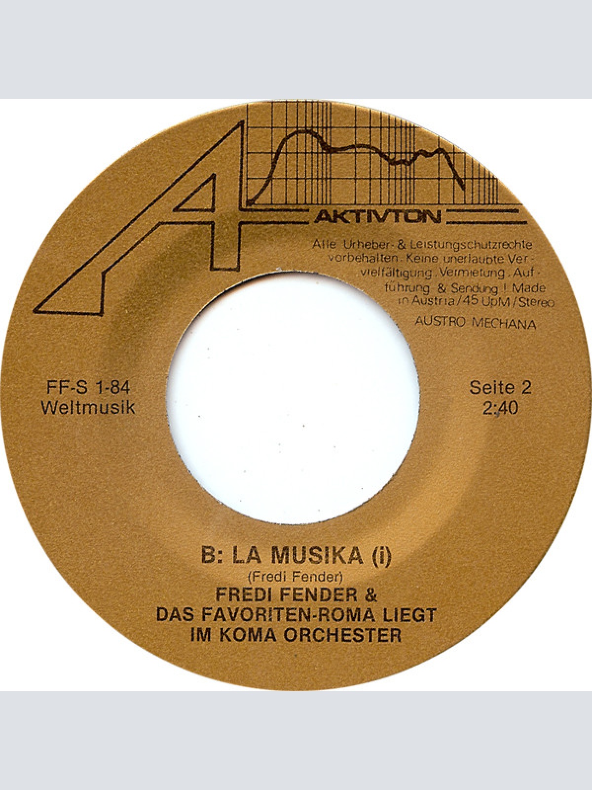 Vinyl / Fredi Fender & Eva Caroselli - Prima La Musica