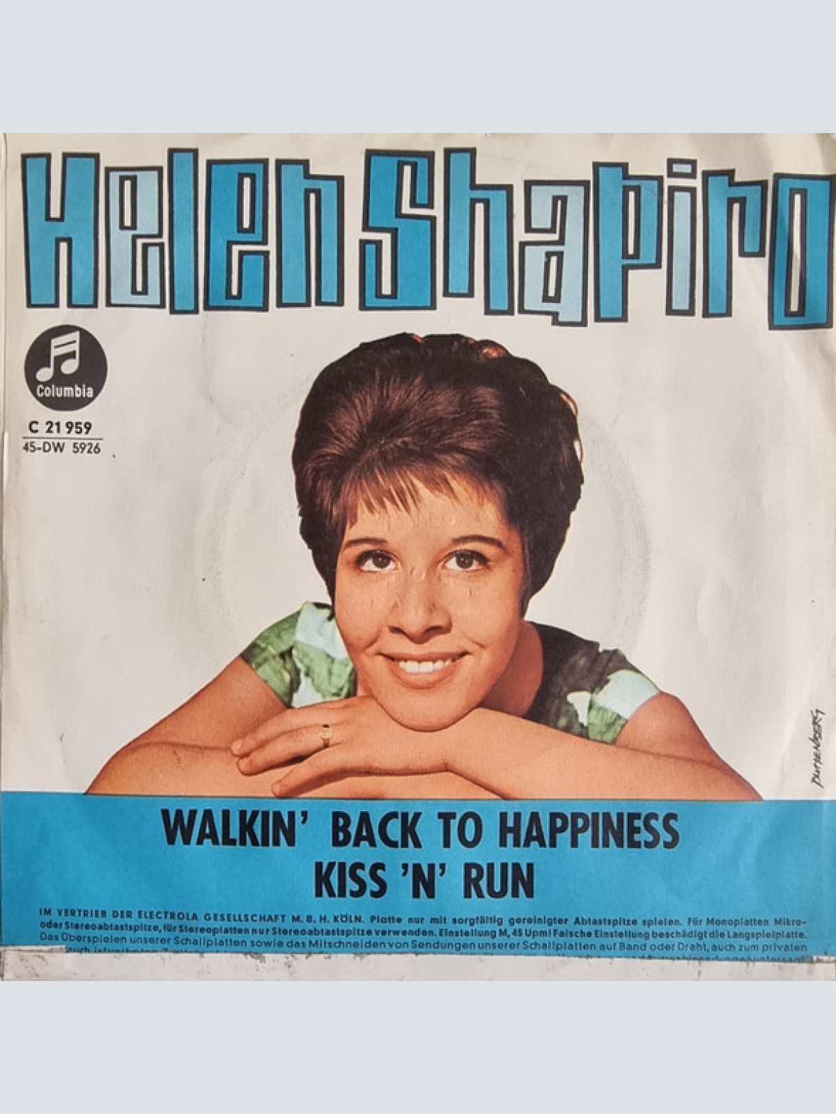 Vinyl / Helen Shapiro - Walkin' Back To Happiness / Kiss 'N' Run