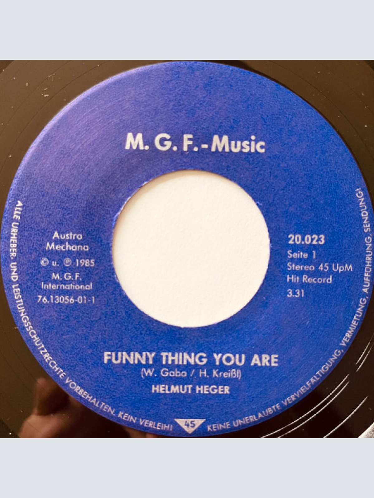 Vinyl / Helmut Heger - Funny Thing You Are