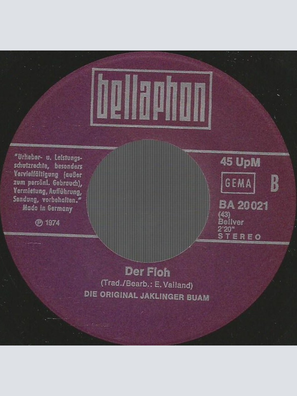 Vinyl / Die Original Jaklinger-Buam - Die Schleifer Von Paris