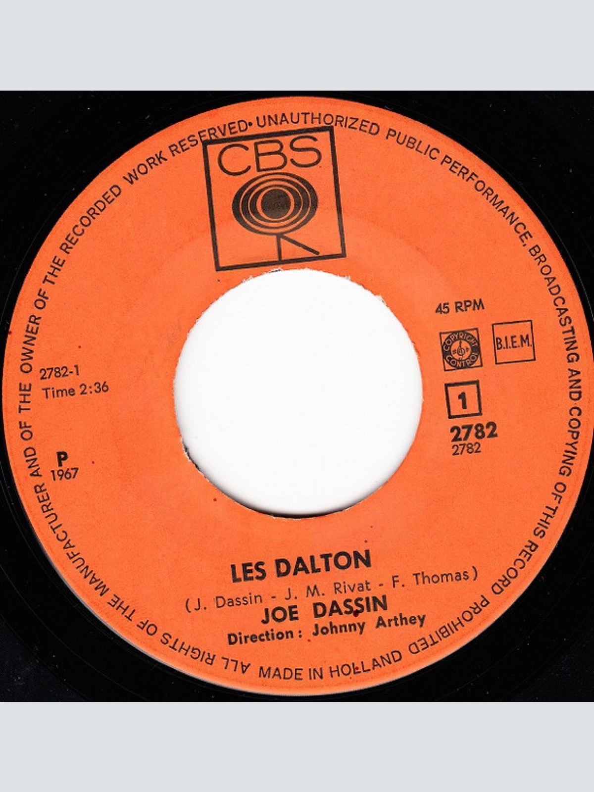 Vinyl / Joe Dassin - Les Dalton / Viens Voir Le Loup