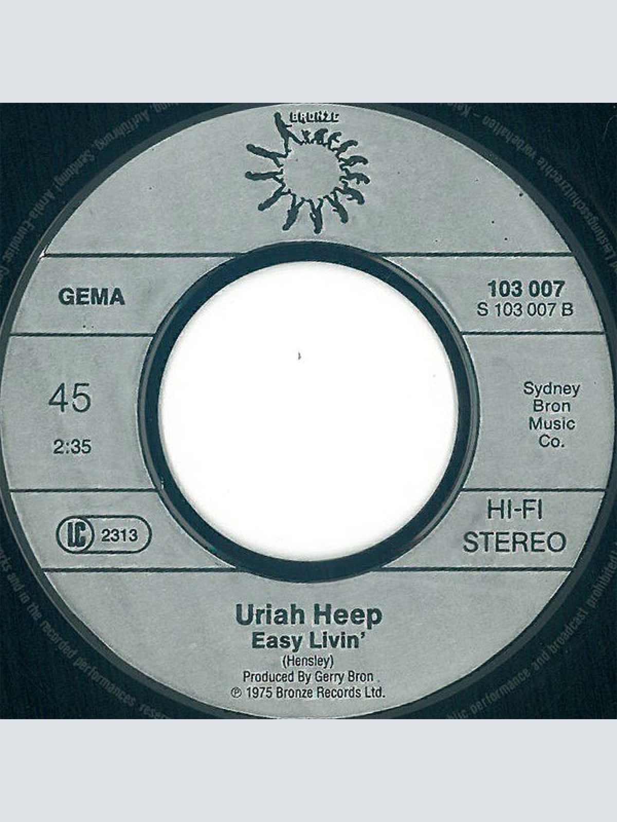 Vinyl / Uriah Heep - Lady In Black / Easy Livin'