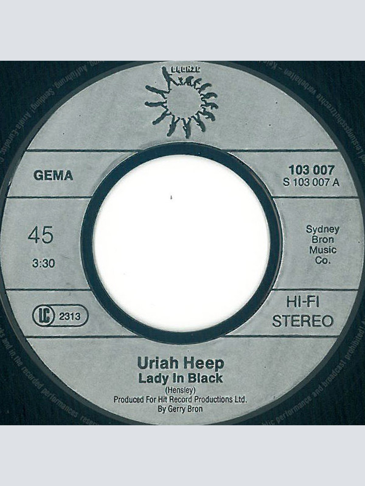 Vinyl / Uriah Heep - Lady In Black / Easy Livin'