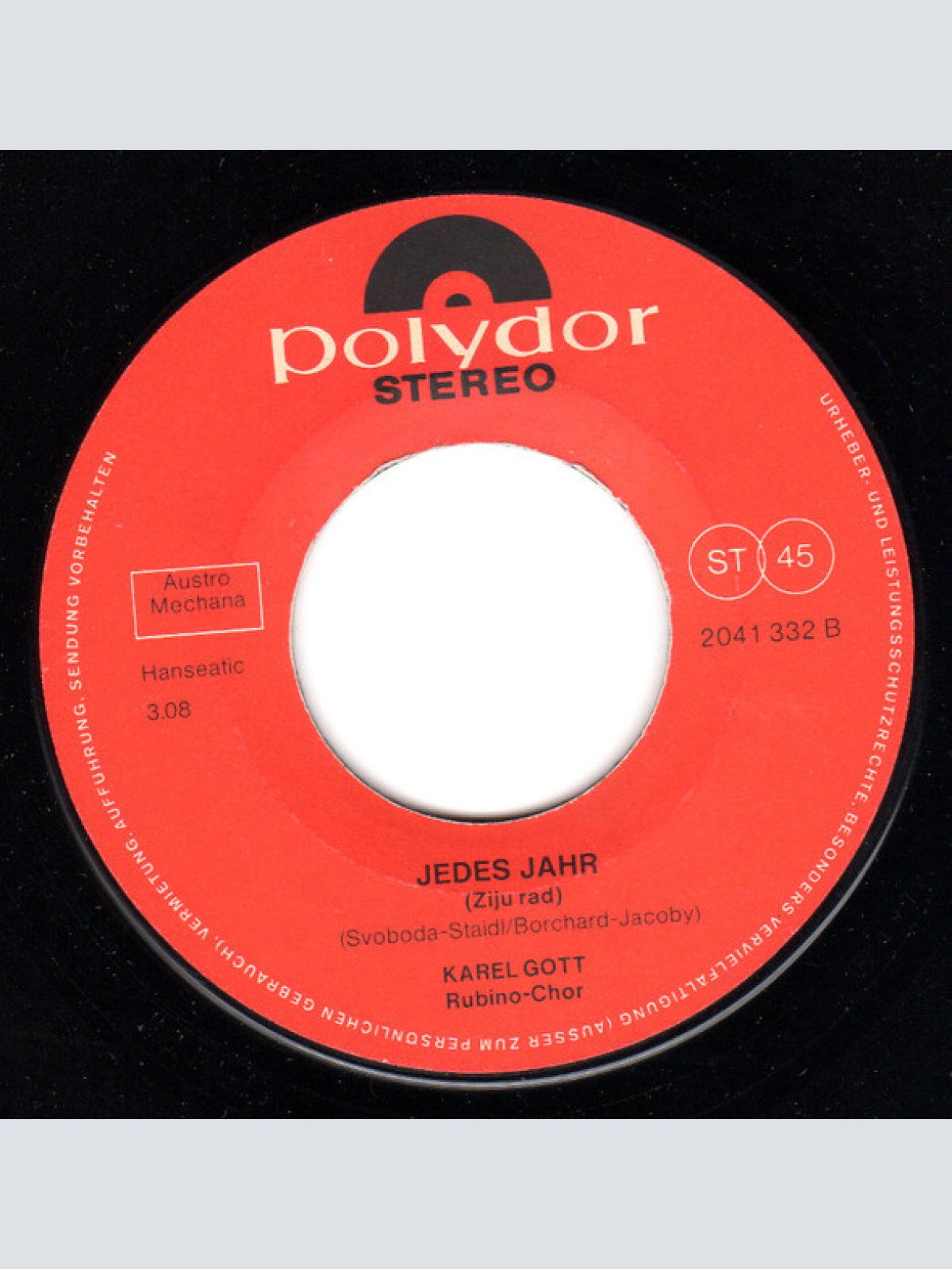 Vinyl / Karel Gott - Mistral / Jedes Jahr