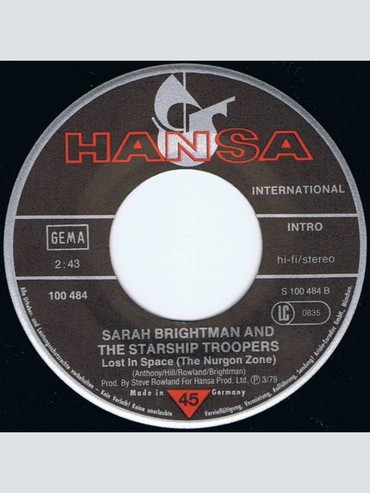 Vinyl / Sarah Brightman And The Starship Troopers - The Adventures Of The Love Crusader