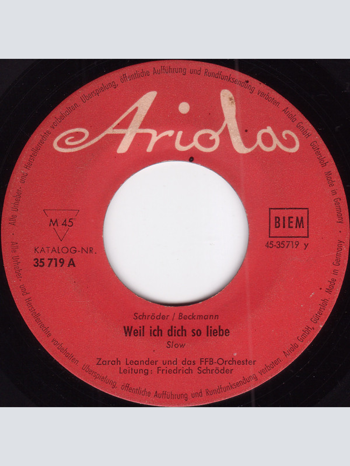 Vinyl / Zarah Leander - Mitternachtsblues / Weil Ich Dich So Liebe