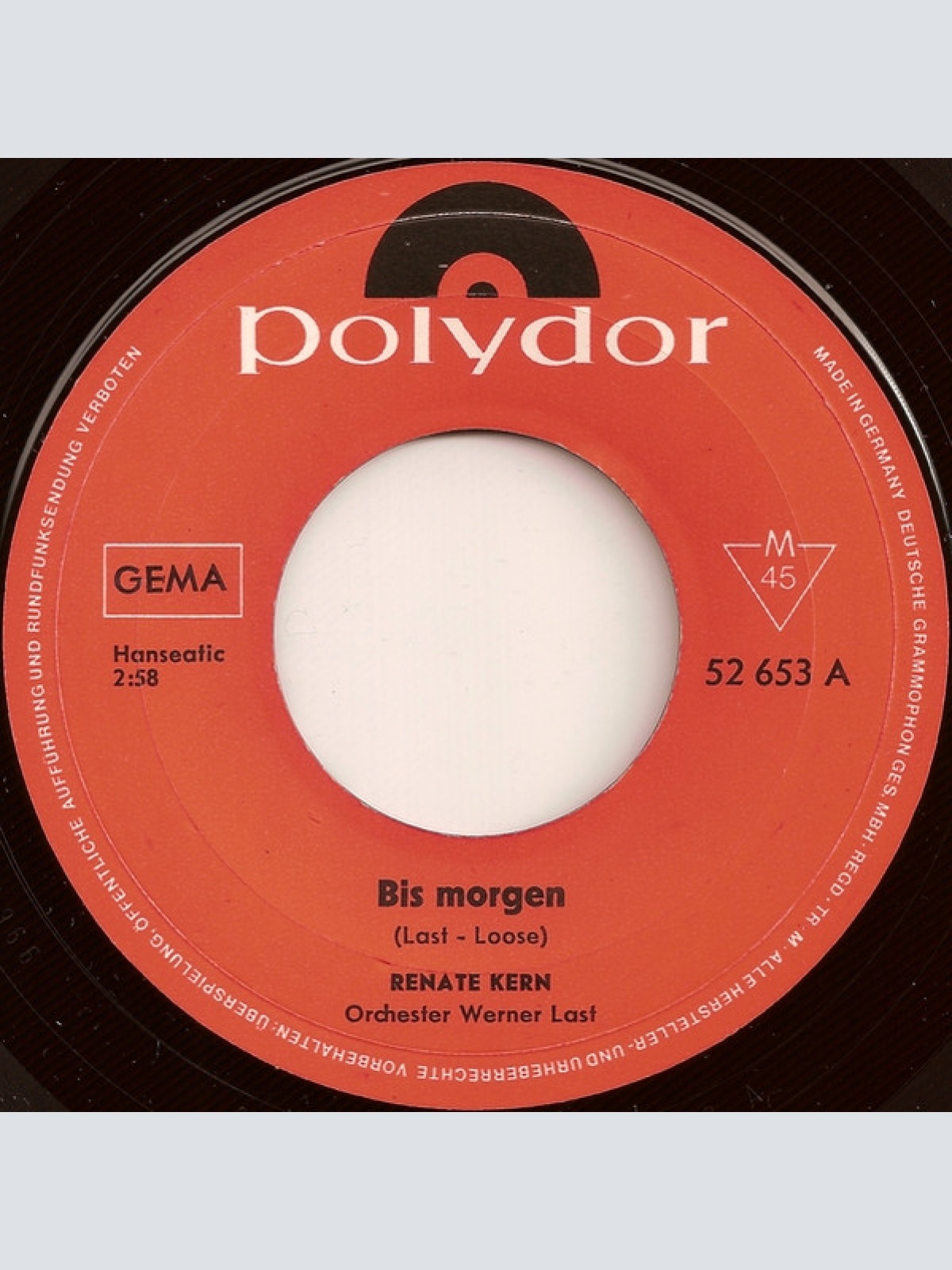 Vinyl / Renate Kern - Bis Morgen