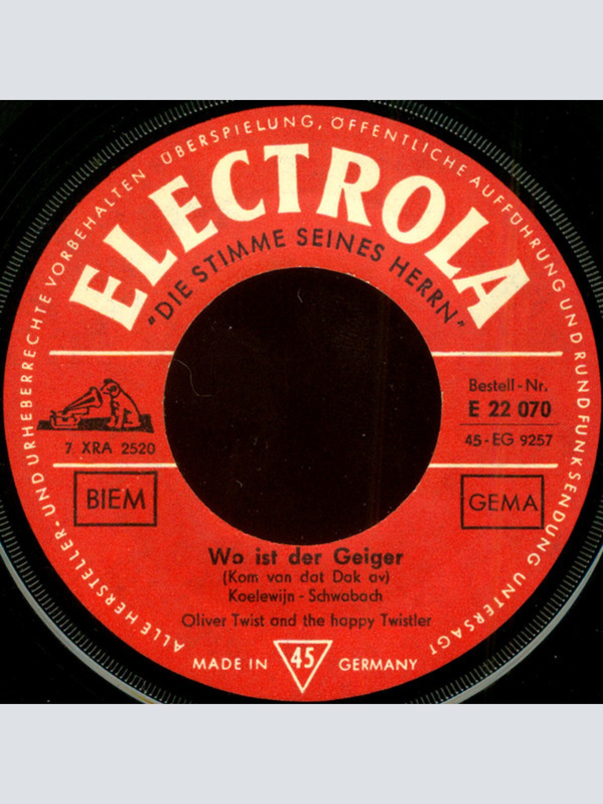 Vinyl / Oliver Twist And The Happy Twistler - Wo Ist Der Geiger / Der Twist