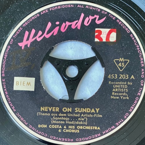 Vinyl / Don Costa & His Orchestra & Chorus* - Never On Sunday / Theme From "The Unforgiven"