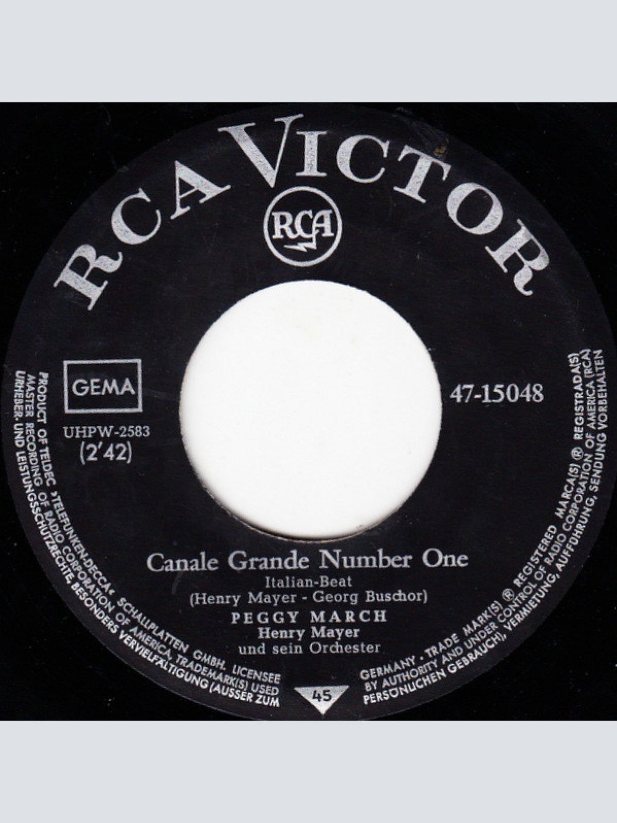 Vinyl / Peggy March - Canale Grande Number One / Wiedersehn