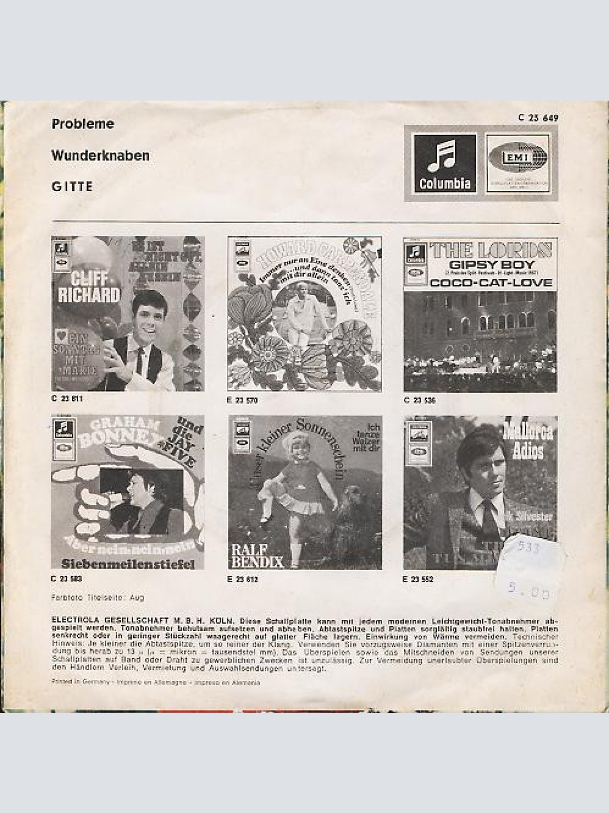 Vinyl / Gitte* - Probleme / Wunderknaben