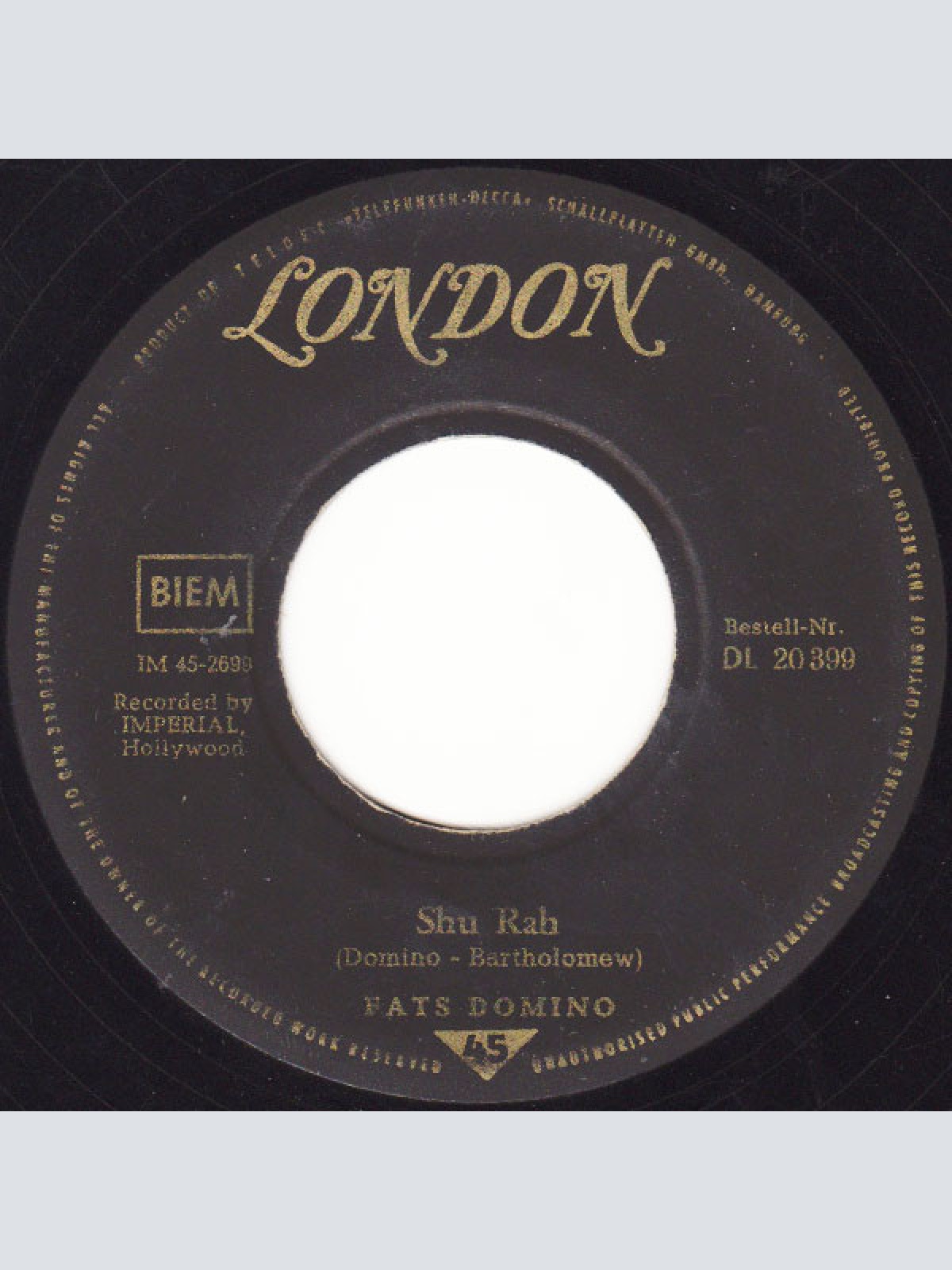 Vinyl / Fats Domino - Shu Rah / Fell In Love On Monday