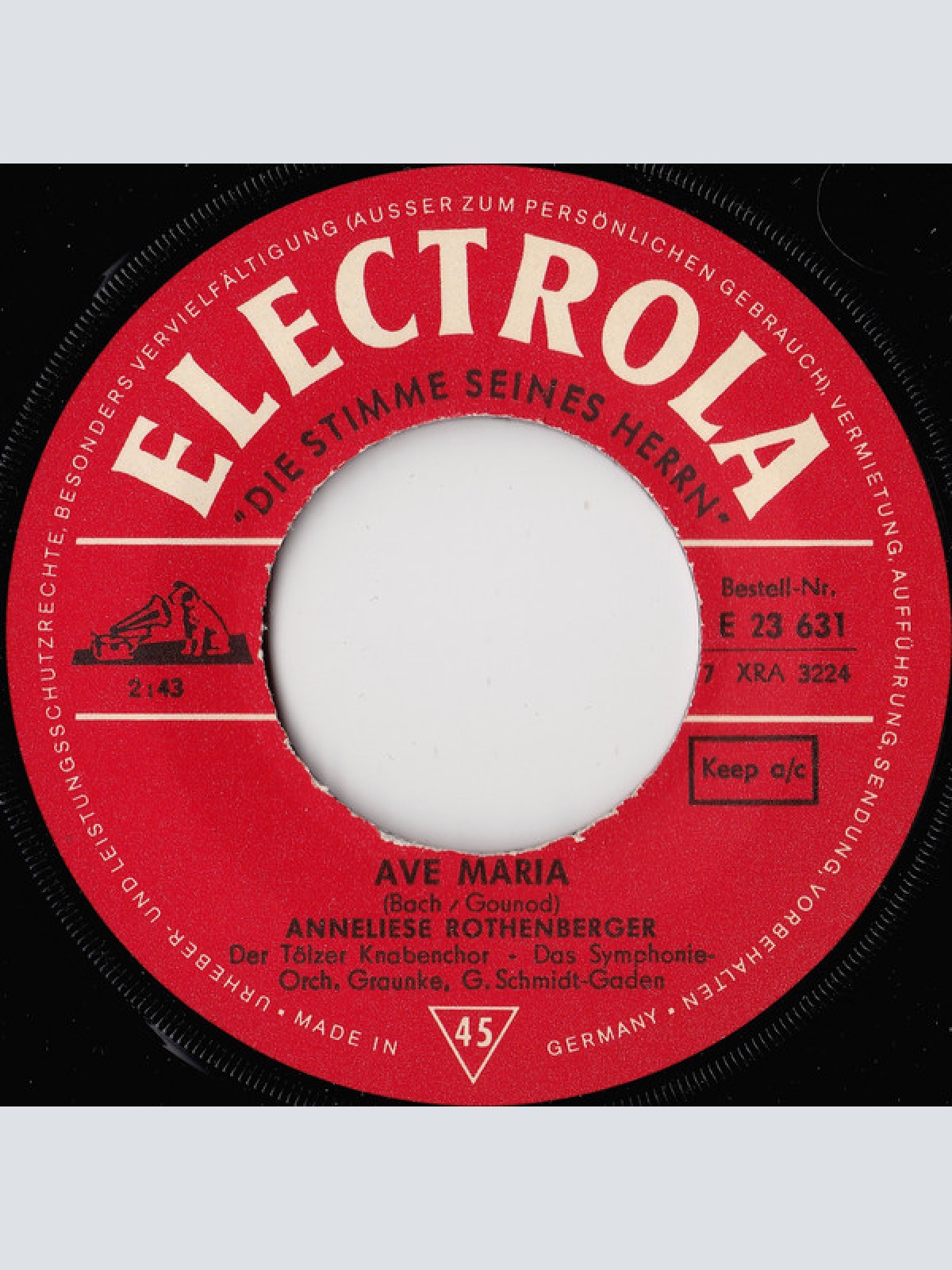 Vinyl / Anneliese Rothenberger / Bach* - Gounod* Und Franz Schubert - Ave Maria