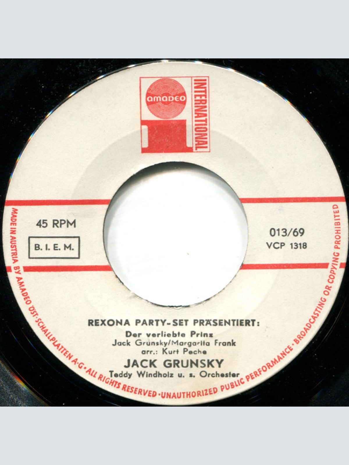 Vinyl / Jack Grunsky - Der Verliebte Prinz / Oh My Love, Yes My Love